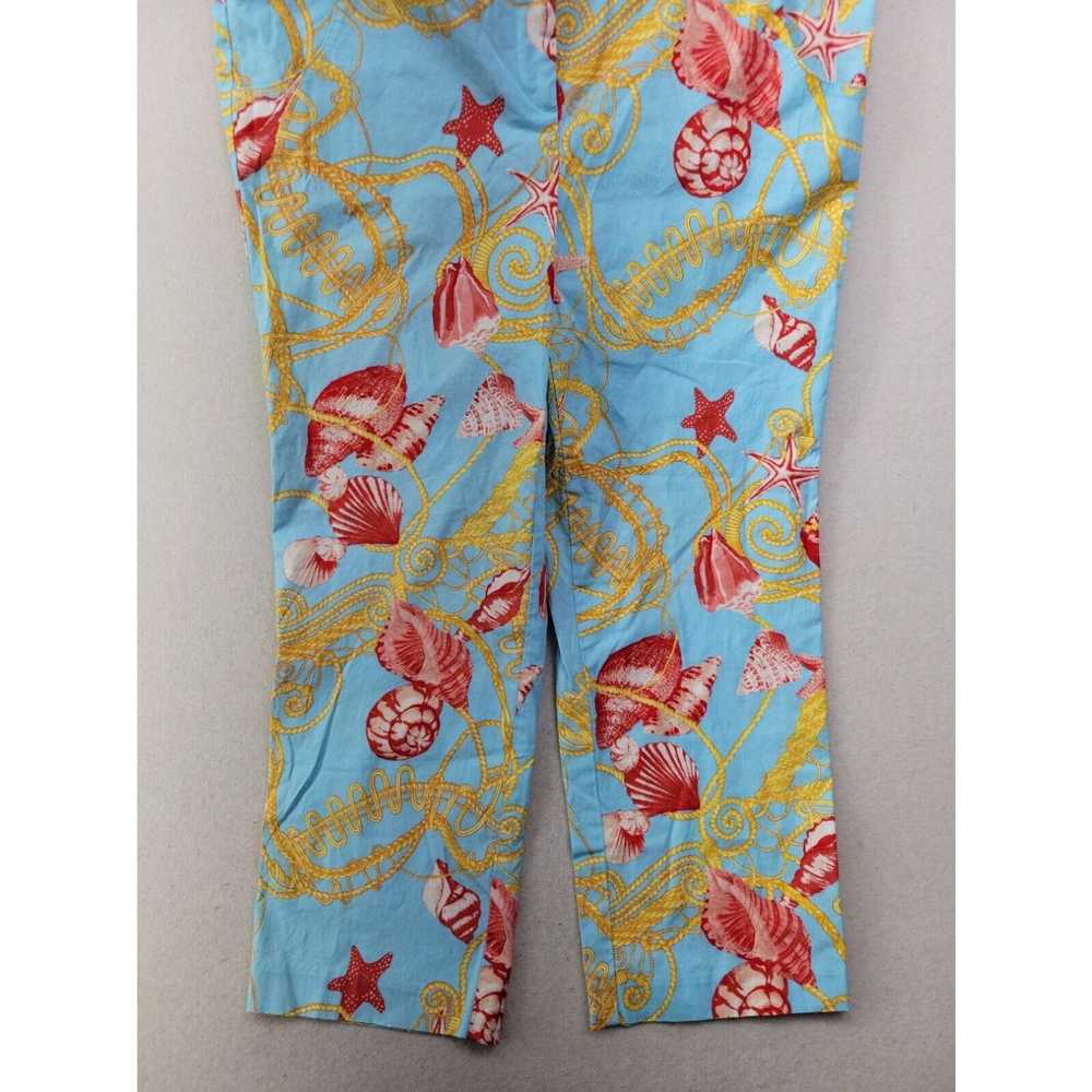 Vintage J. McLaughlin Women 10 Capri Pant Blue Sh… - image 2