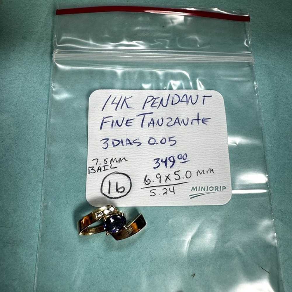 14KY Fine Tanzanite & Diamond 0.05 CTW Slide Pend… - image 11