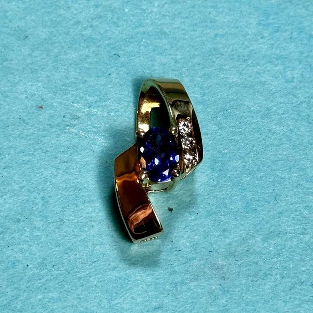 14KY Fine Tanzanite & Diamond 0.05 CTW Slide Pend… - image 7