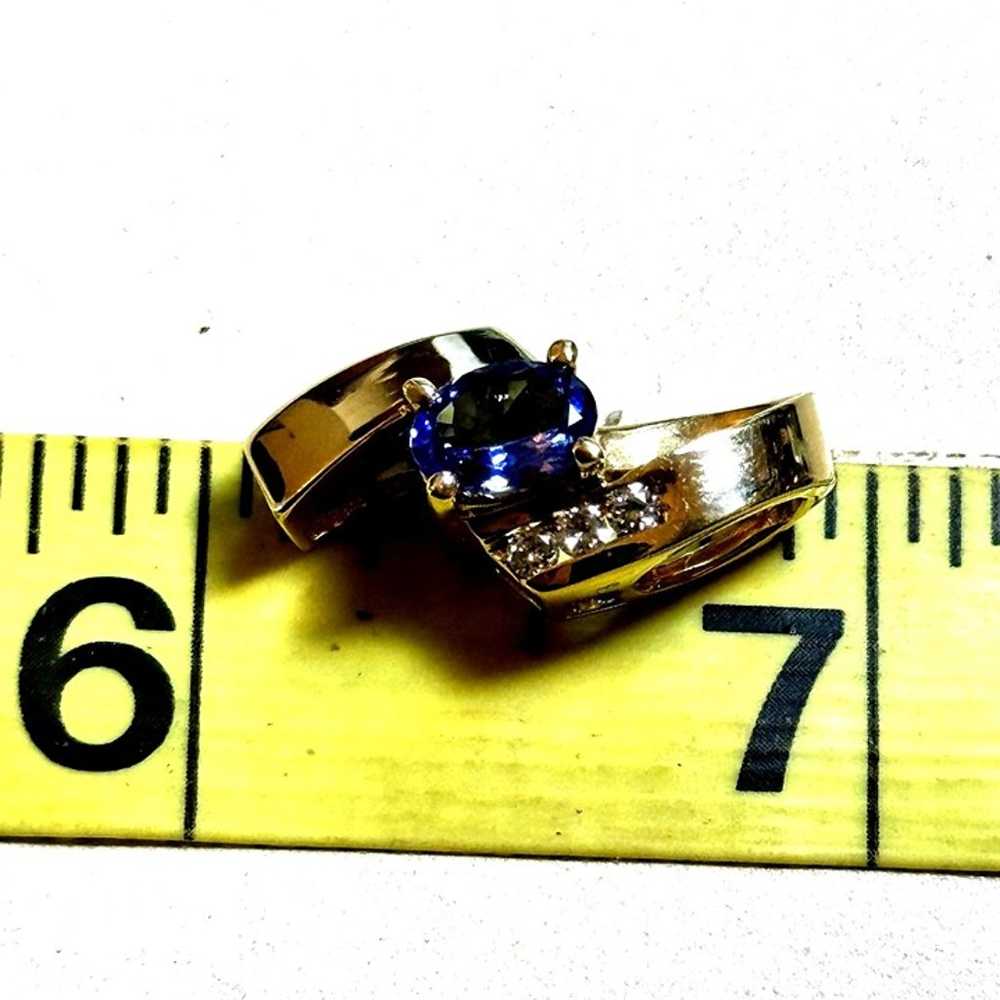 14KY Fine Tanzanite & Diamond 0.05 CTW Slide Pend… - image 8