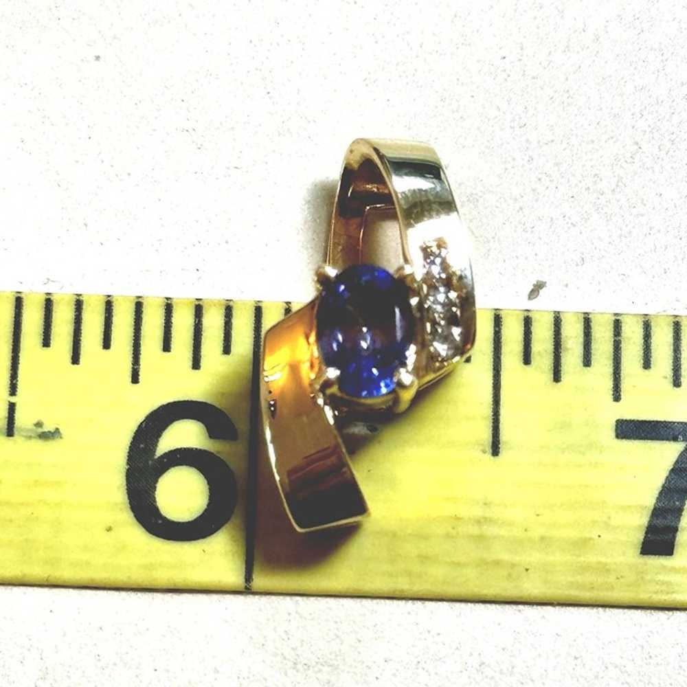 14KY Fine Tanzanite & Diamond 0.05 CTW Slide Pend… - image 9