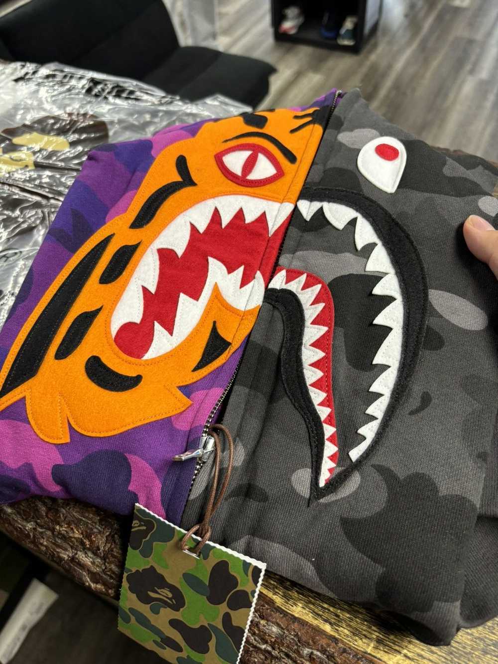 Bape Bape purple shark zip up hoodie - image 2