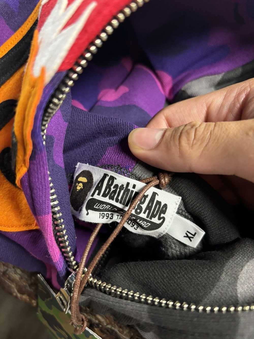 Bape Bape purple shark zip up hoodie - image 3