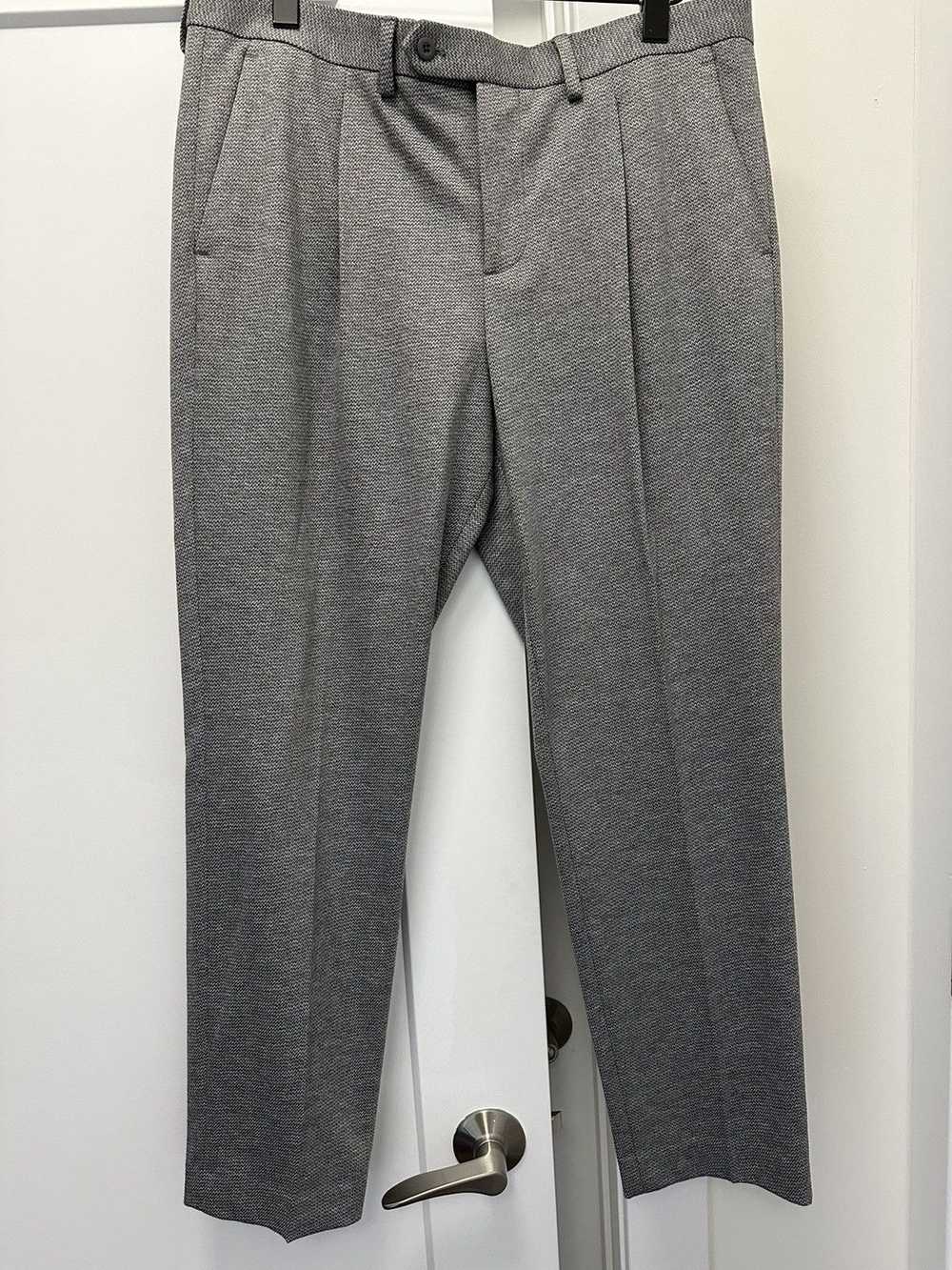 Express Express Grey Pattern Dress Pants - image 1