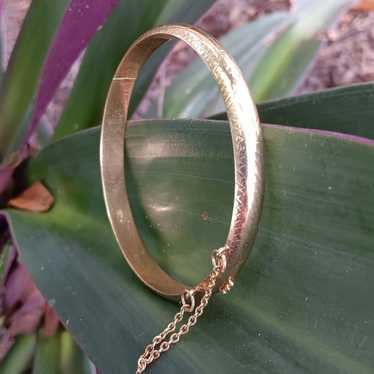 925 Sterling Silver Gold Vermeil Bangle Bracelet … - image 1