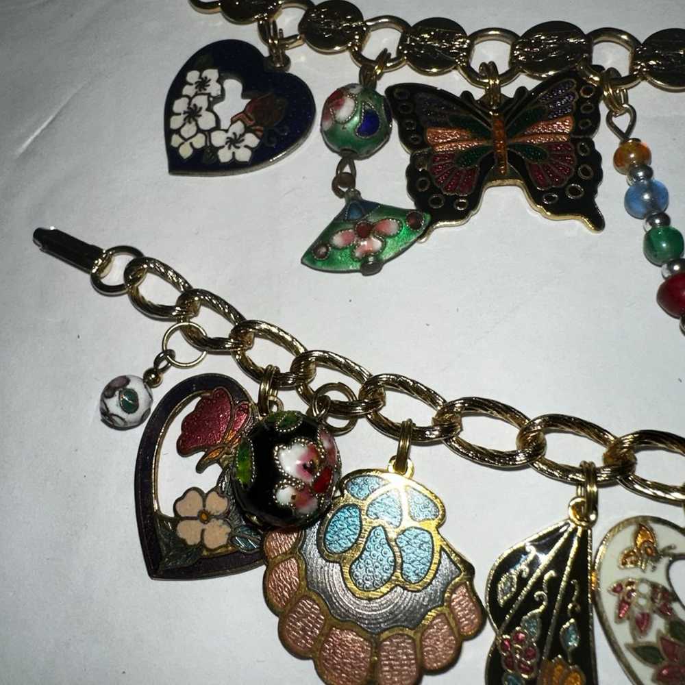 Beautiful Handmade OOAK charm bracelets, Gold Ton… - image 2