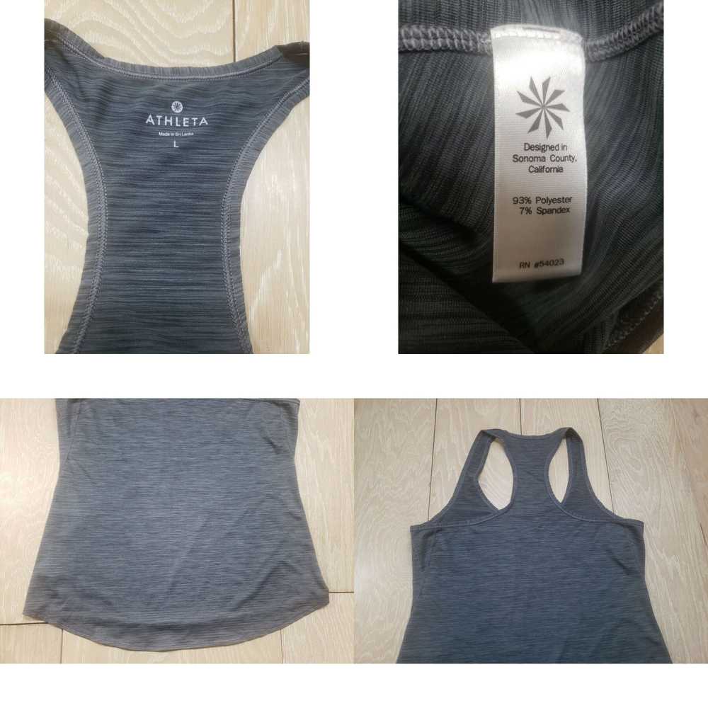 Athleta Athleta Gray Striped Tank Top L Large Yog… - image 4