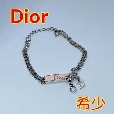 【Rare】Christian Dior Ribbon Logo Bracelet Plate