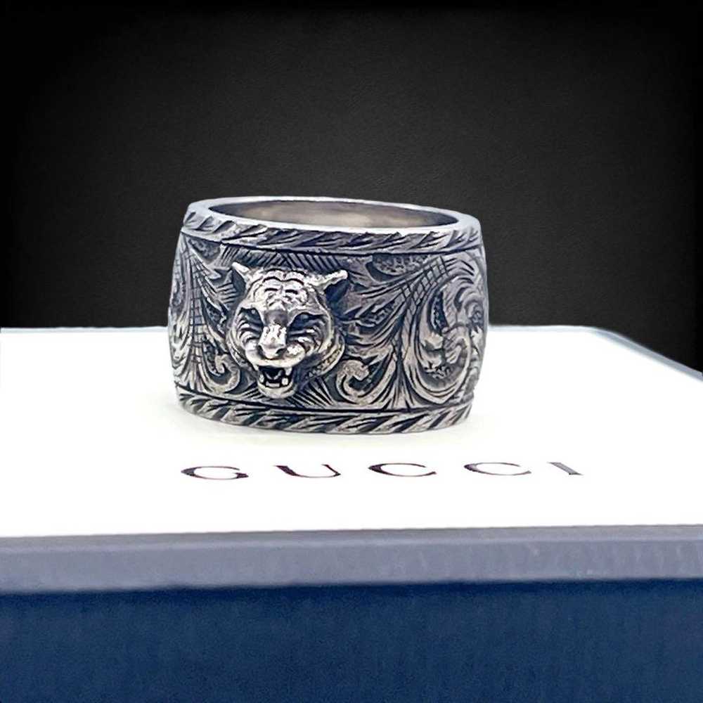 Gucci size 16 Cat Head Cat Ring Silver 925 1580 - image 1