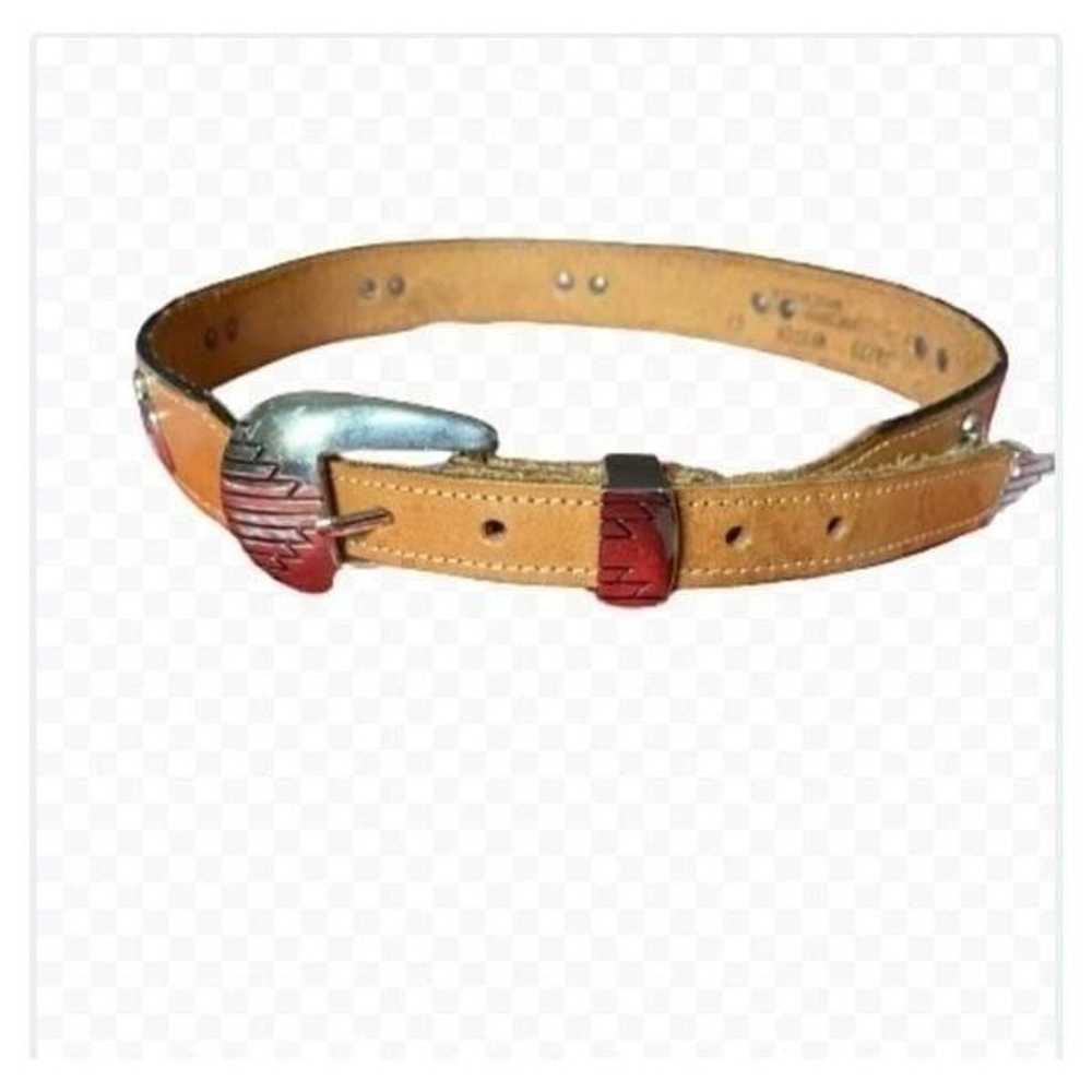 Vintage Leegin belt southwest western Concho brow… - image 1