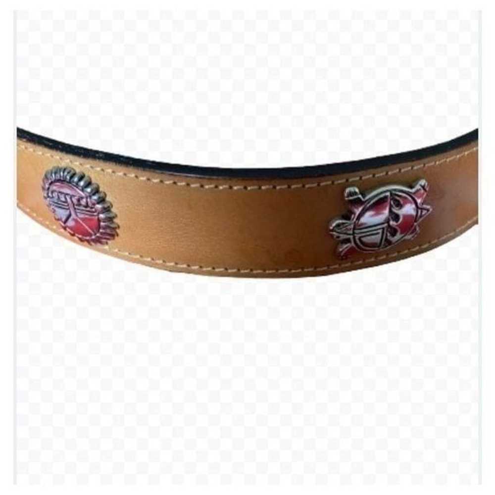 Vintage Leegin belt southwest western Concho brow… - image 2