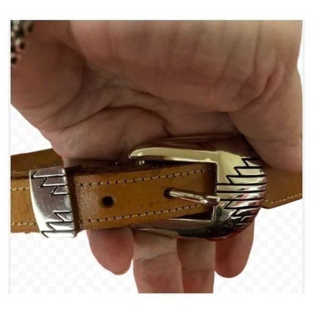 Vintage Leegin belt southwest western Concho brow… - image 5