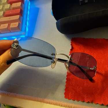 4002 rare rimless blue Chanel Sunglasses