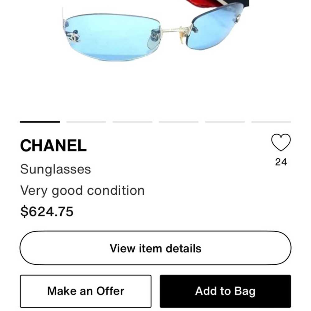 4002 rare rimless blue Chanel Sunglasses - image 9