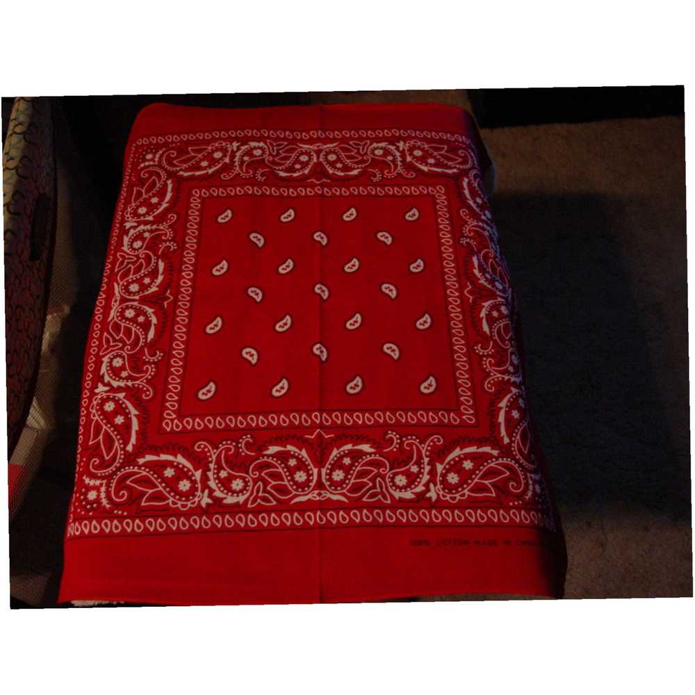 Vintage Three Piece Collection of Red Bandannas - image 1