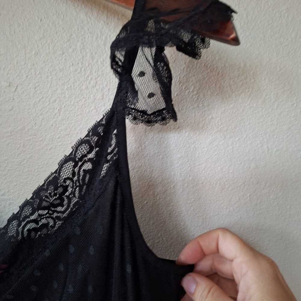 Vintage Y2K Betsey Johnson Black Lace Slip Dress.… - image 5