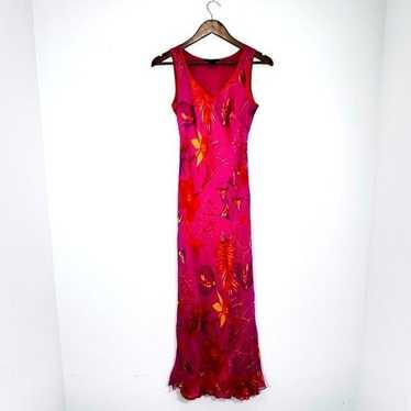 Y2K 90s Karen Kane 100% Silk Vibrant Barbie Pink … - image 1