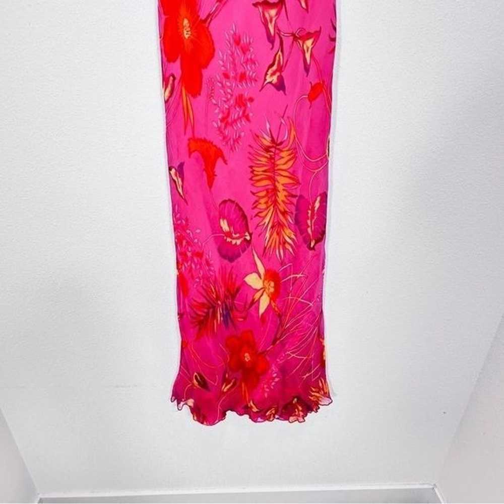 Y2K 90s Karen Kane 100% Silk Vibrant Barbie Pink … - image 2