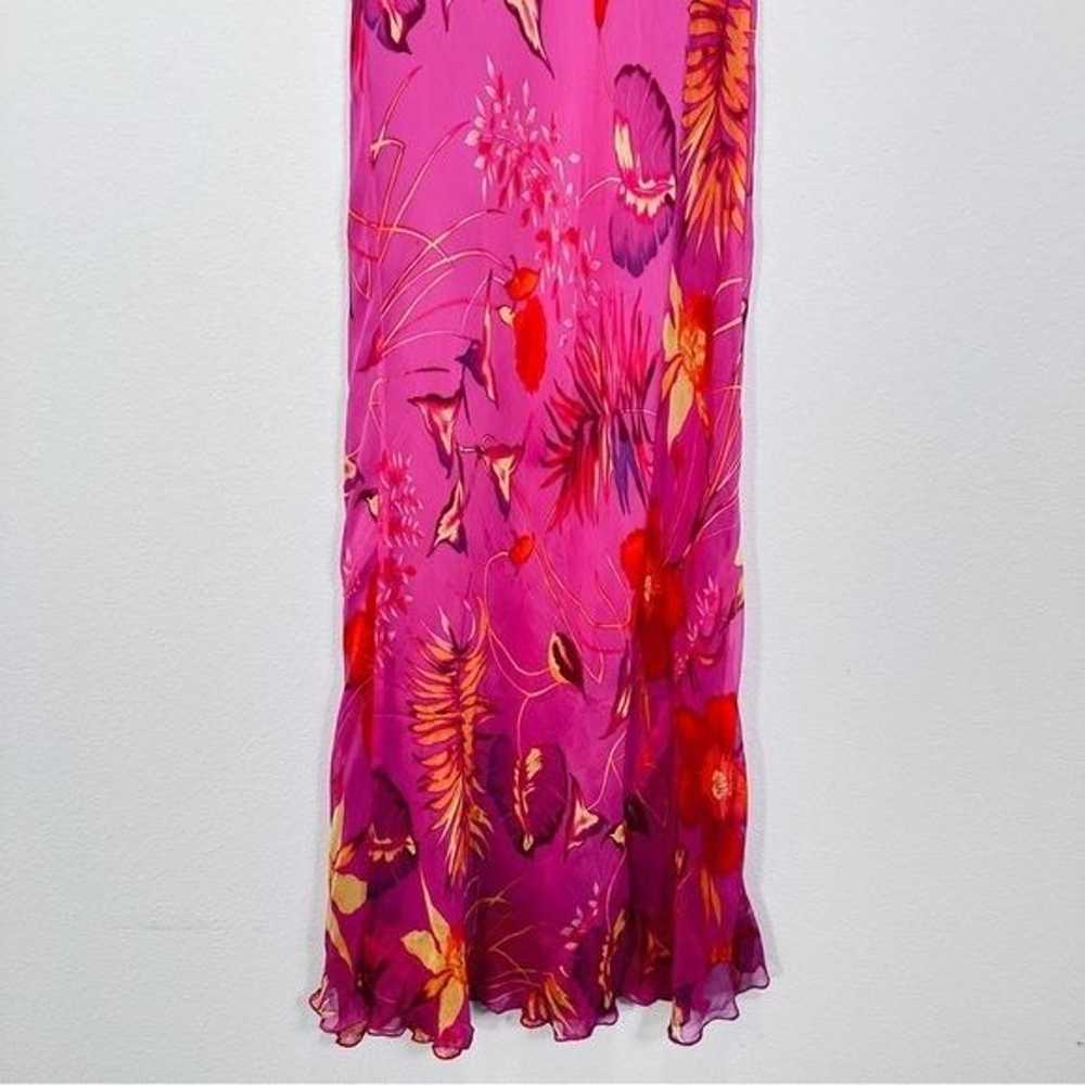 Y2K 90s Karen Kane 100% Silk Vibrant Barbie Pink … - image 6