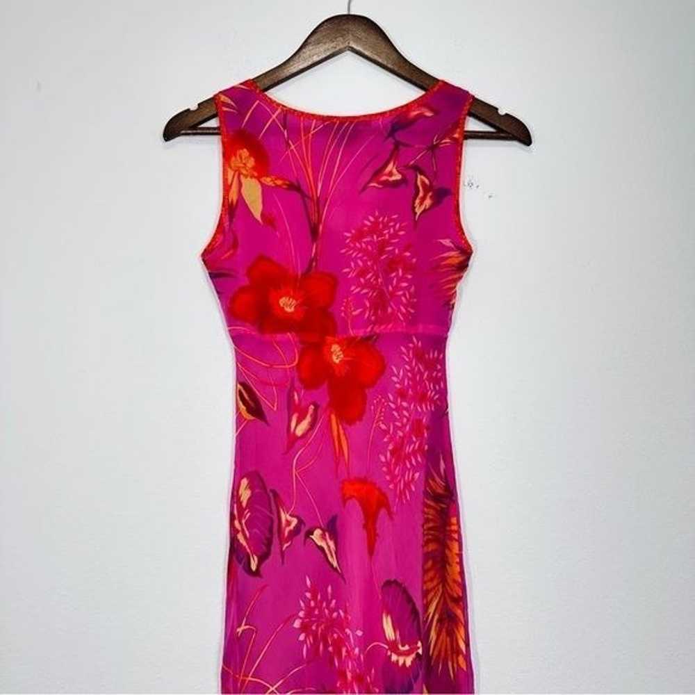 Y2K 90s Karen Kane 100% Silk Vibrant Barbie Pink … - image 7