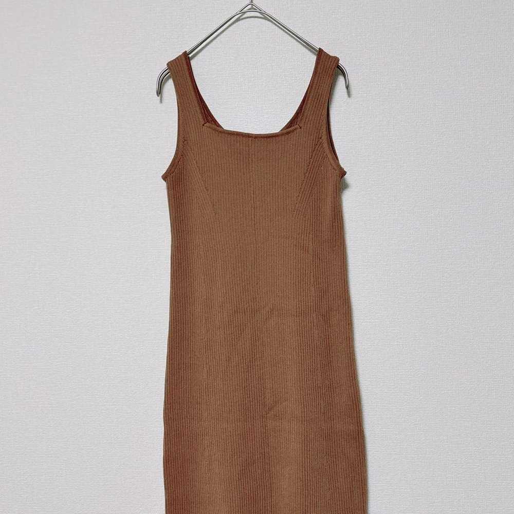 【GU】 Ribbed Knit Long One-piece (S) Sleeveless Br… - image 2