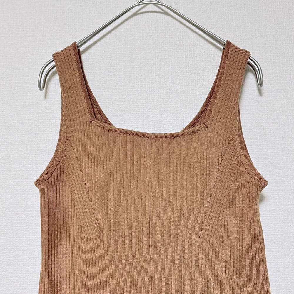 【GU】 Ribbed Knit Long One-piece (S) Sleeveless Br… - image 5