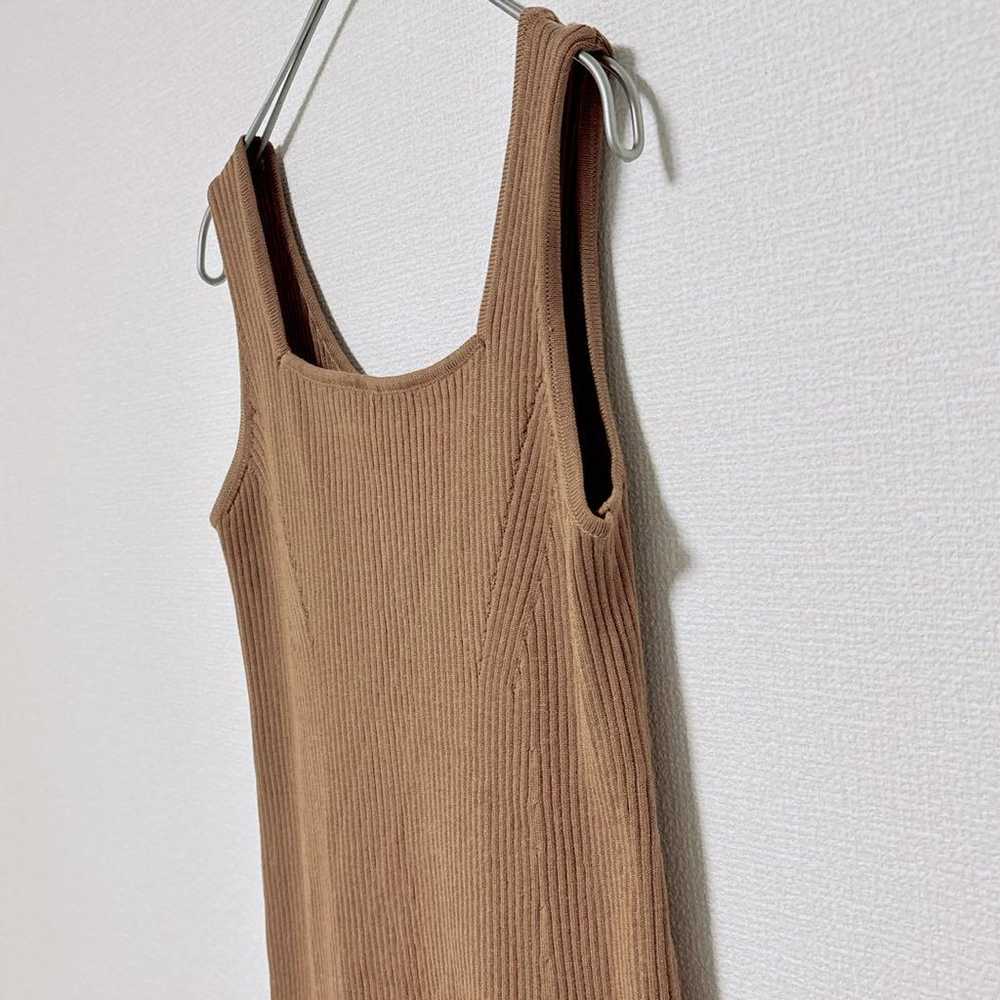 【GU】 Ribbed Knit Long One-piece (S) Sleeveless Br… - image 6