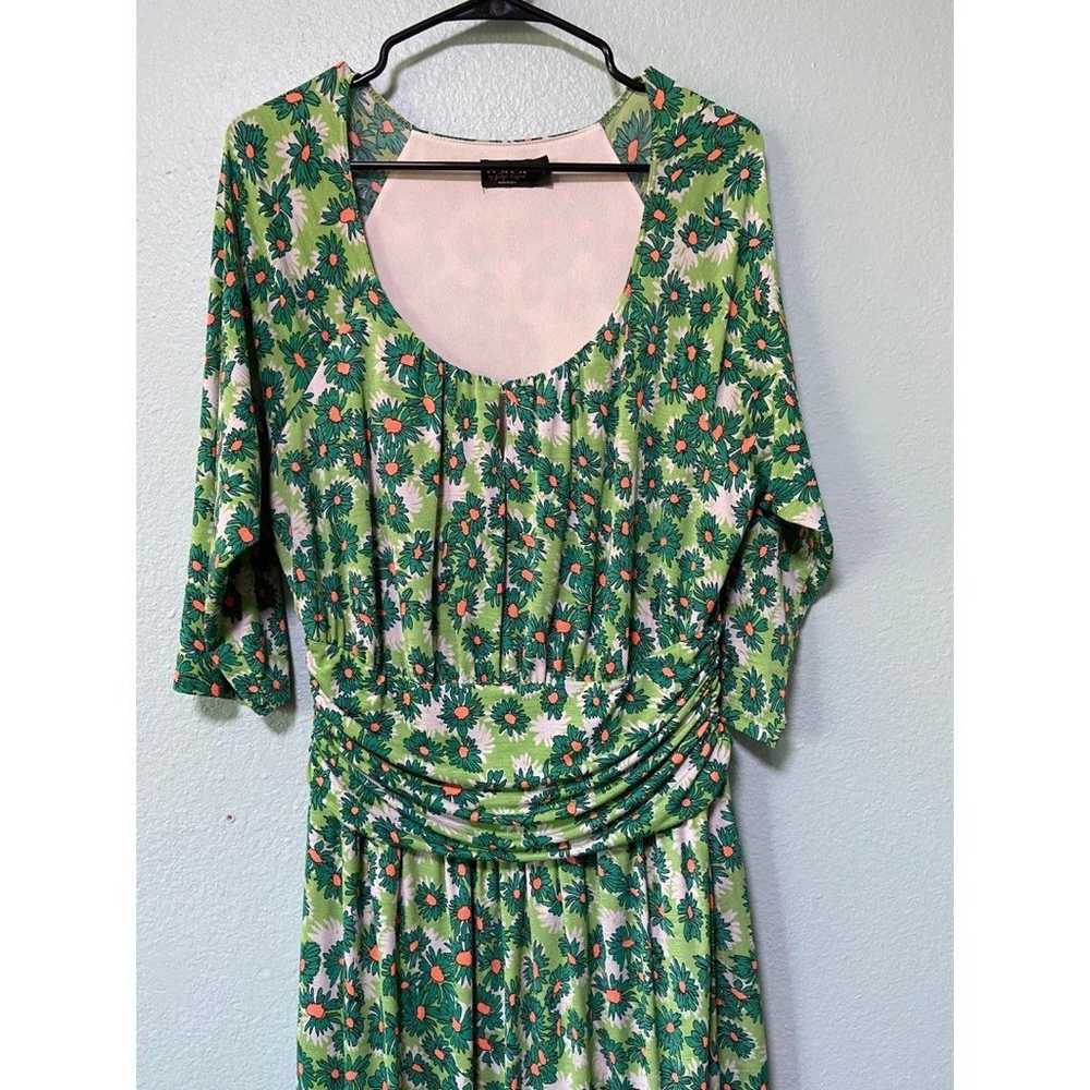 Vintage Igigi Women’s Green and Orange Floral Pat… - image 3