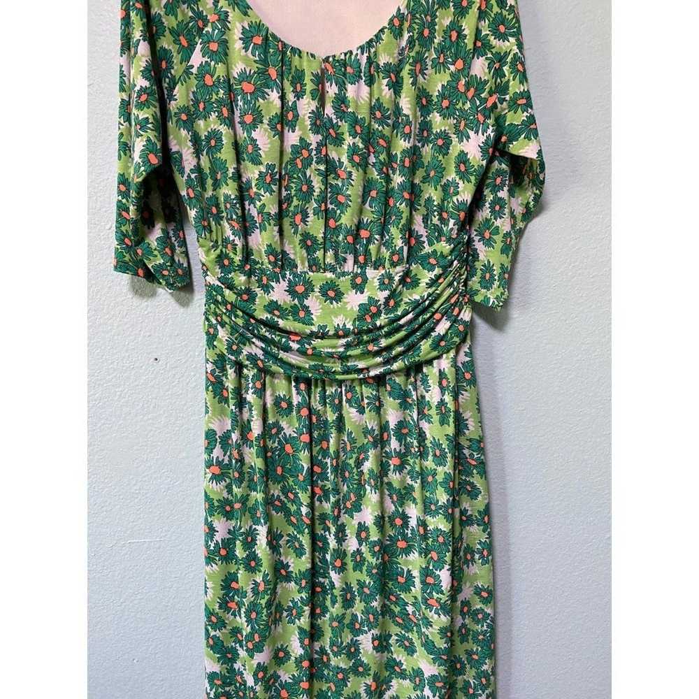 Vintage Igigi Women’s Green and Orange Floral Pat… - image 4