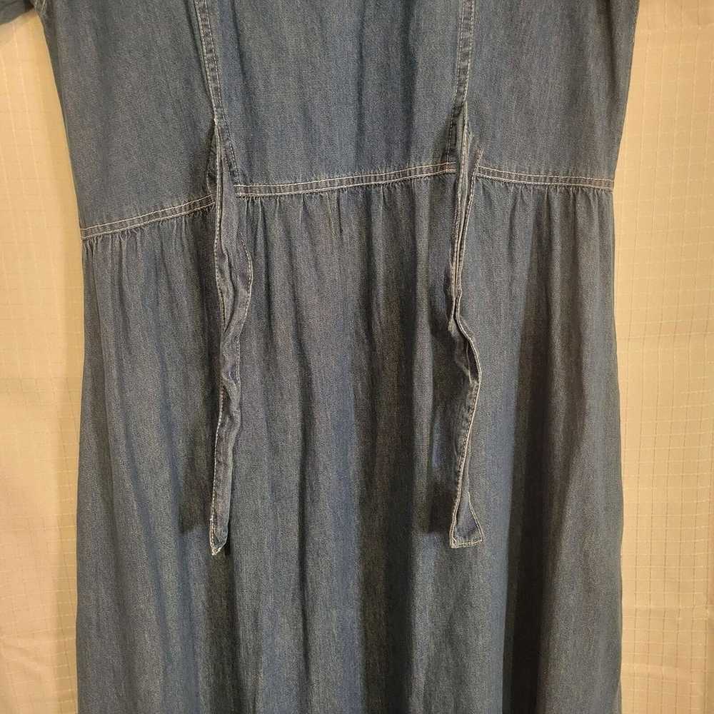 Jane Ashley VTG Denim Embroidered sunflower dress… - image 5