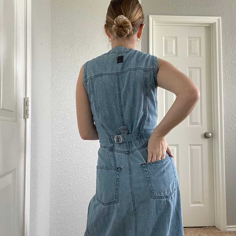 Vintage 90s old navy cotton denim maxi dress - image 8