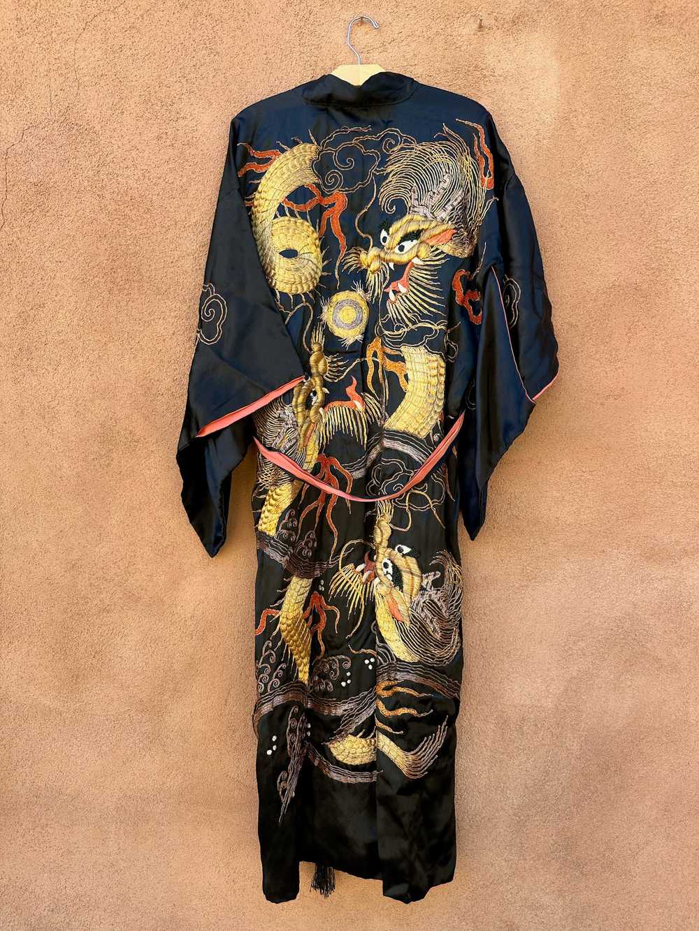 Antique Silk Dragon Kimono Fully Embroidered - as… - image 1