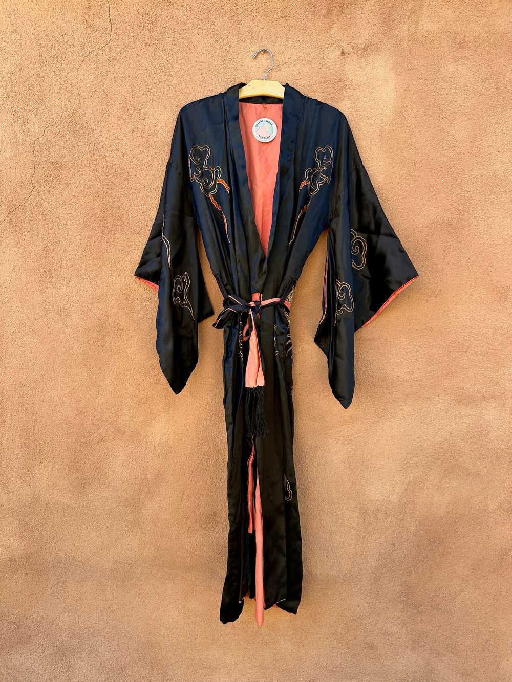 Antique Silk Dragon Kimono Fully Embroidered - as… - image 2