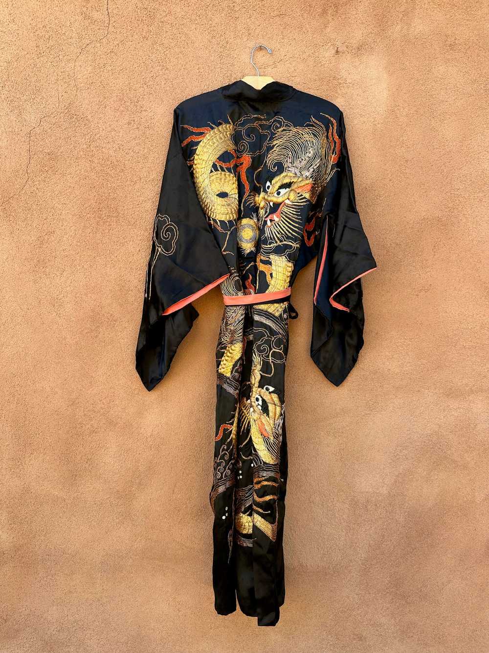 Antique Silk Dragon Kimono Fully Embroidered - as… - image 5