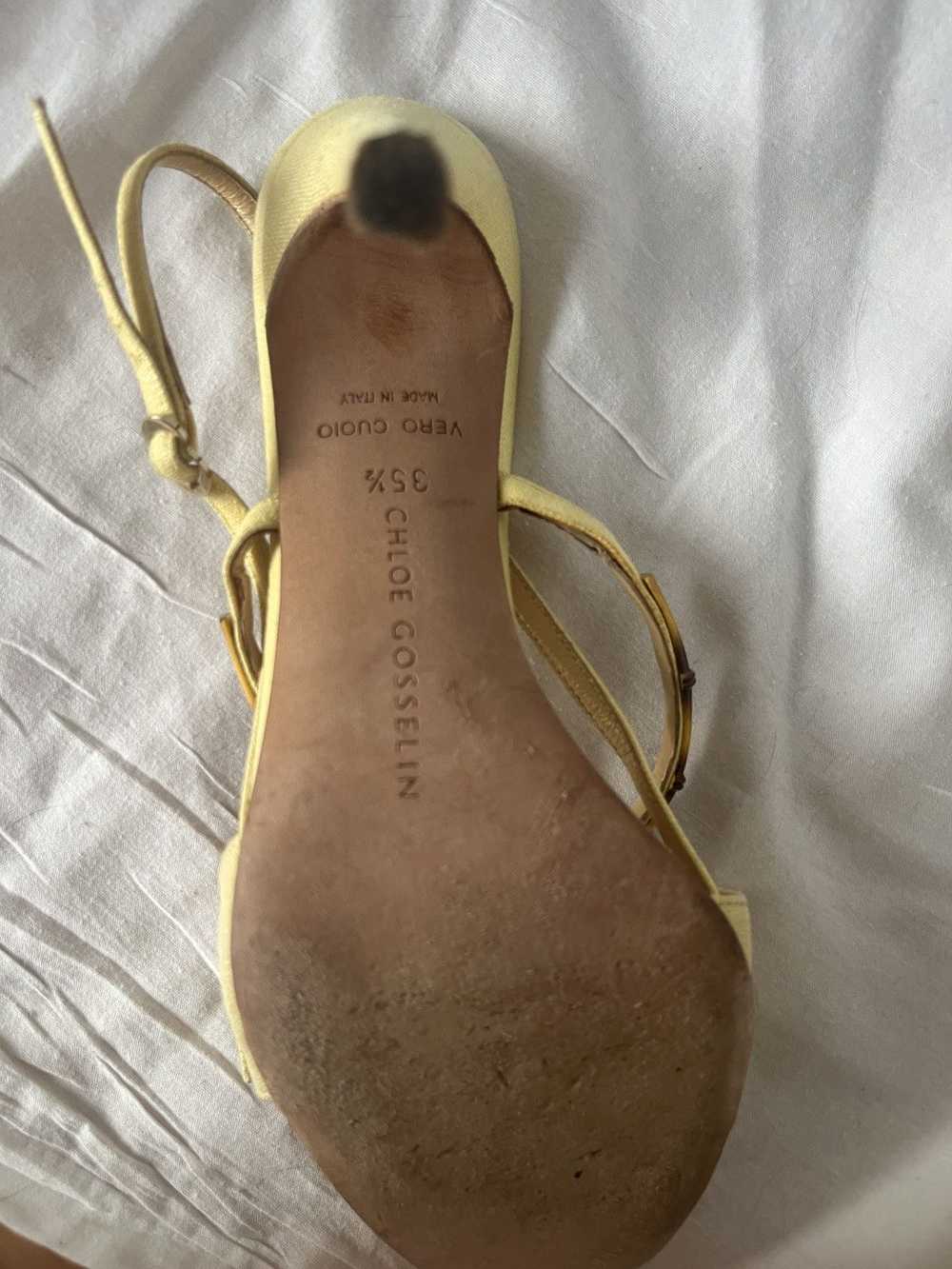 Vintage Chloe gosselin yellow bamboo heels - image 10