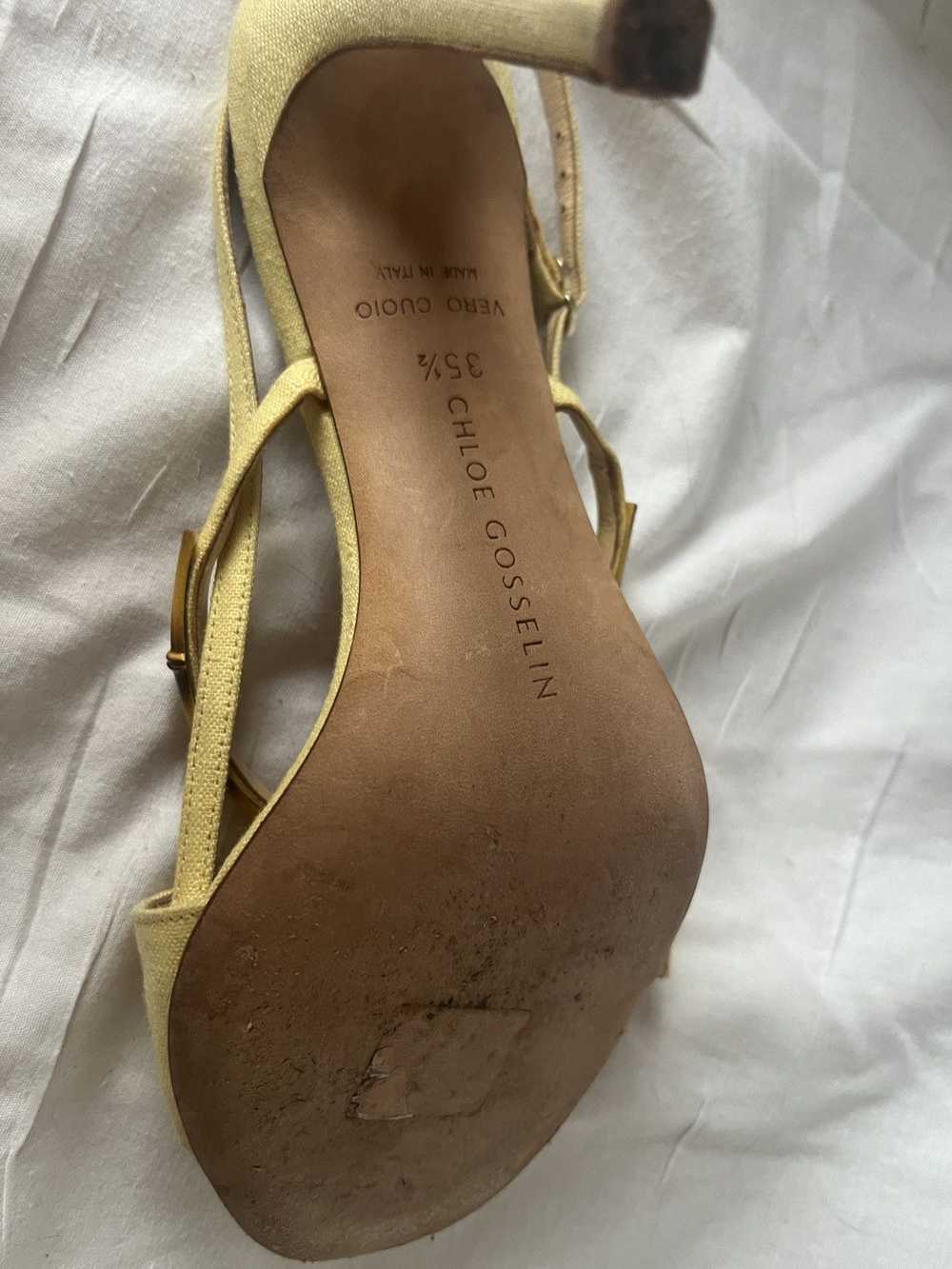 Vintage Chloe gosselin yellow bamboo heels - image 11