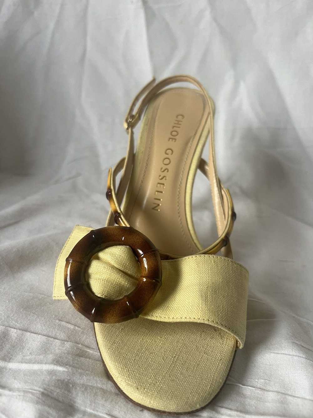 Vintage Chloe gosselin yellow bamboo heels - image 12