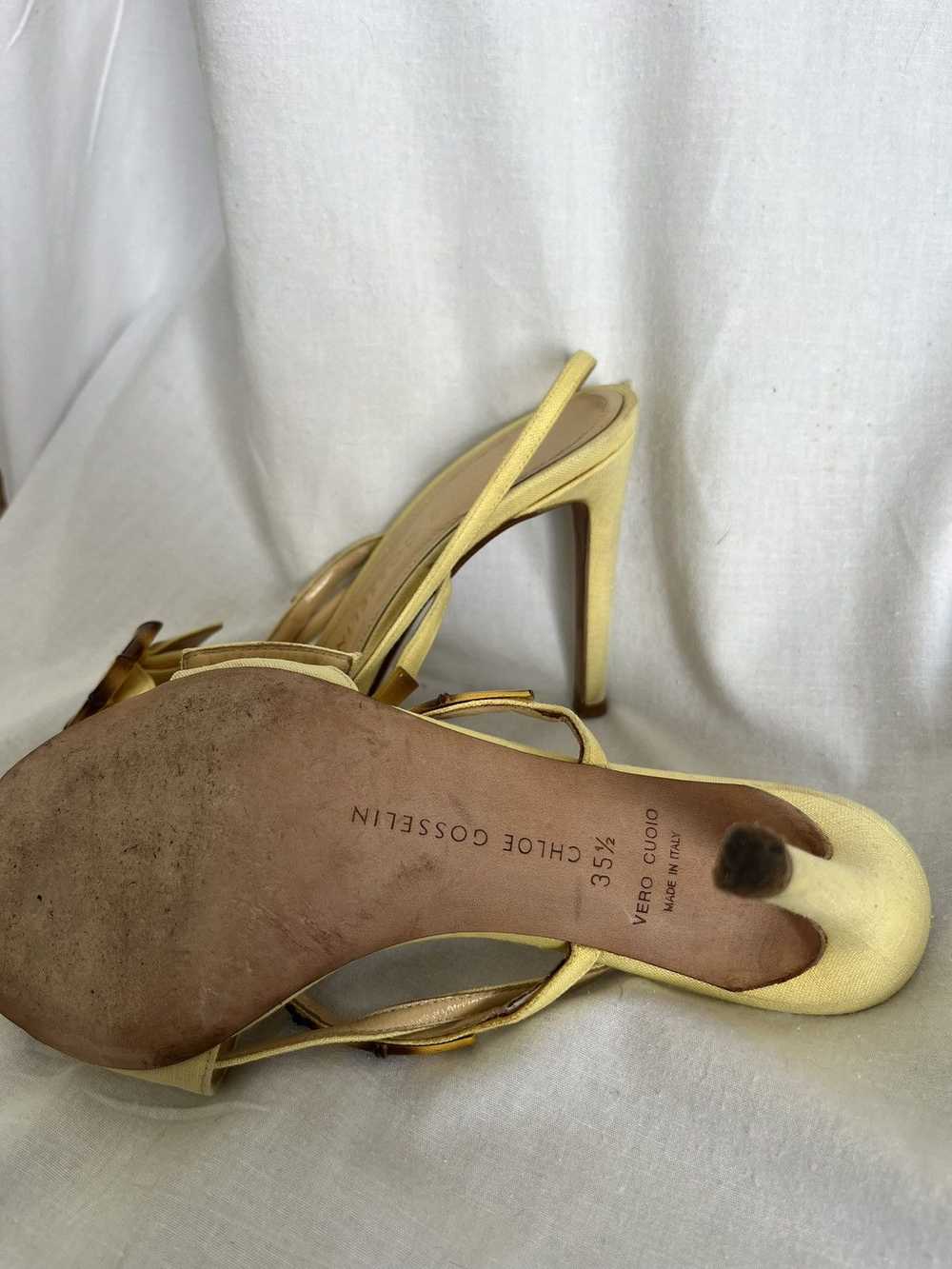 Vintage Chloe gosselin yellow bamboo heels - image 3