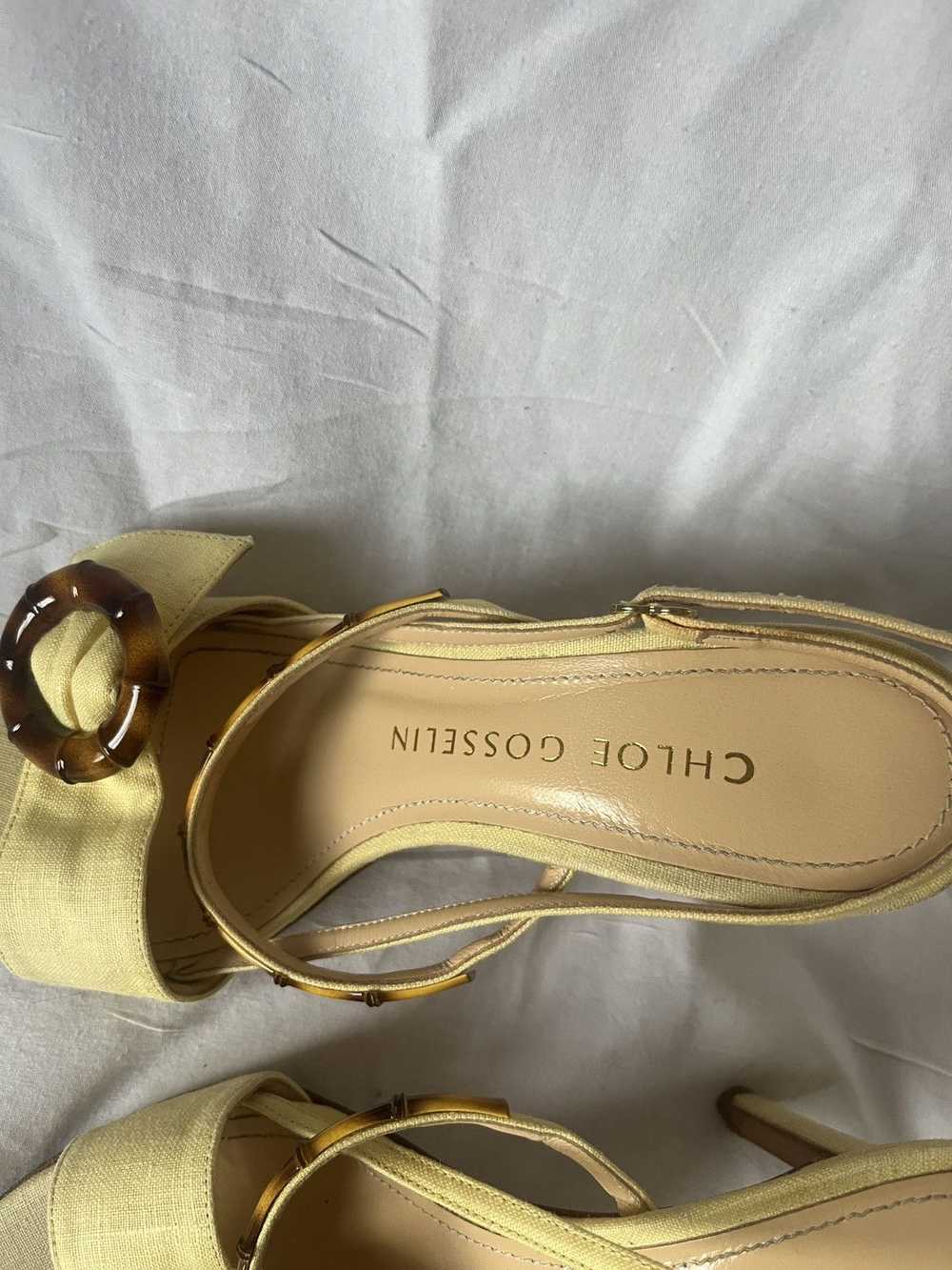 Vintage Chloe gosselin yellow bamboo heels - image 4