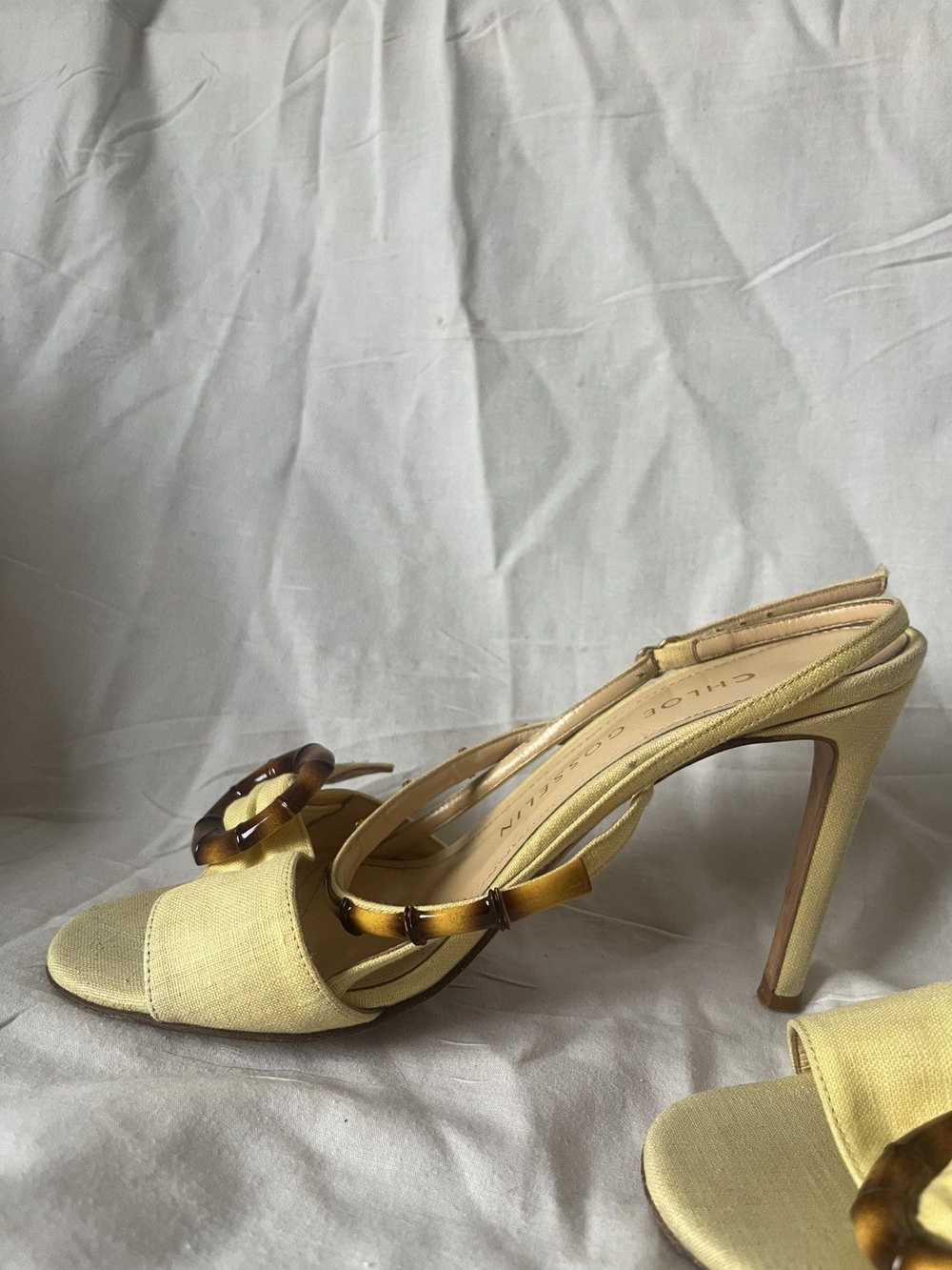 Vintage Chloe gosselin yellow bamboo heels - image 6