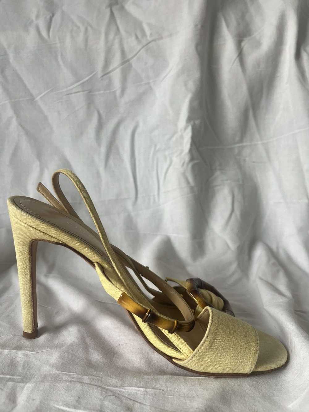 Vintage Chloe gosselin yellow bamboo heels - image 8