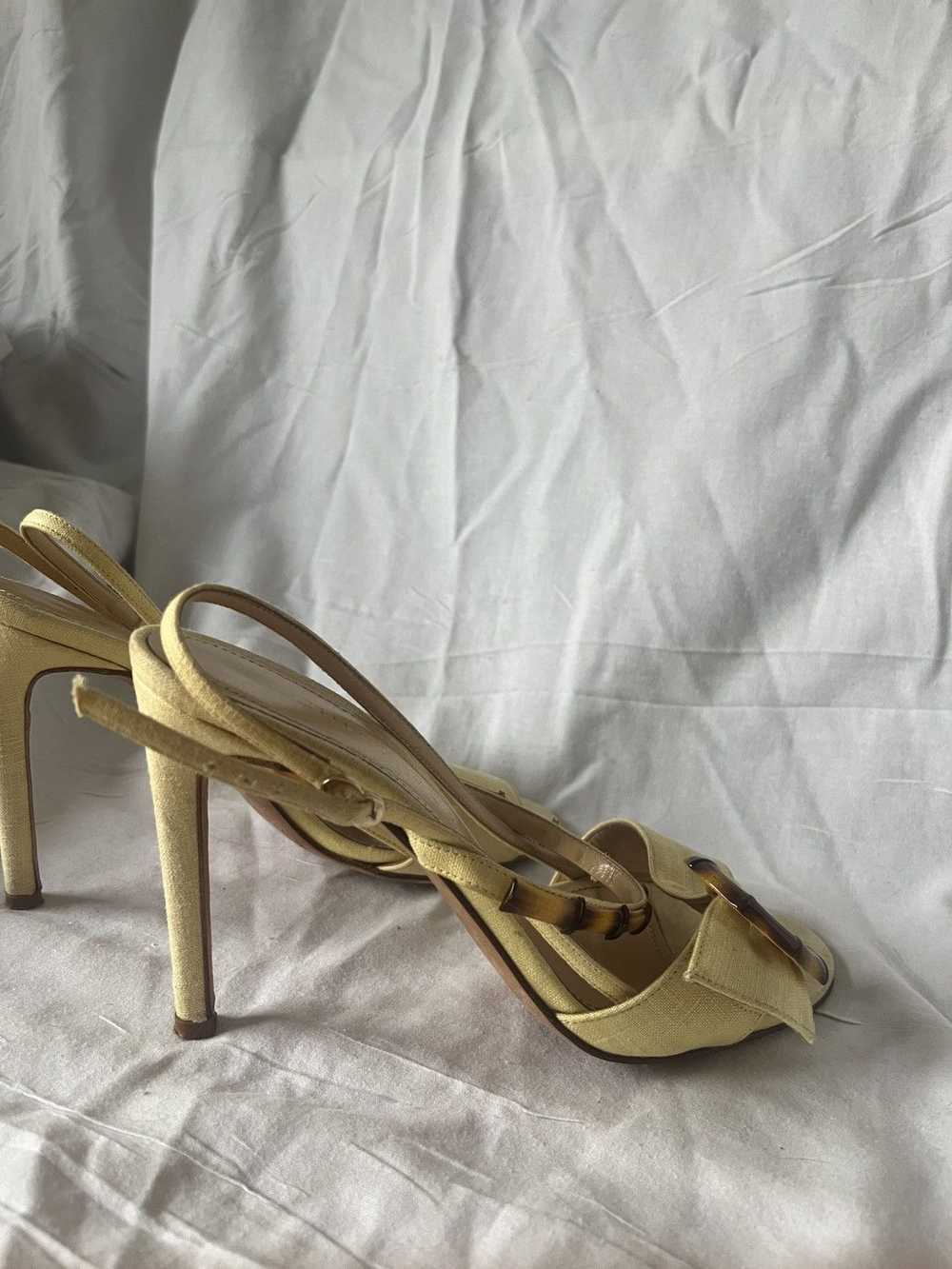 Vintage Chloe gosselin yellow bamboo heels - image 9