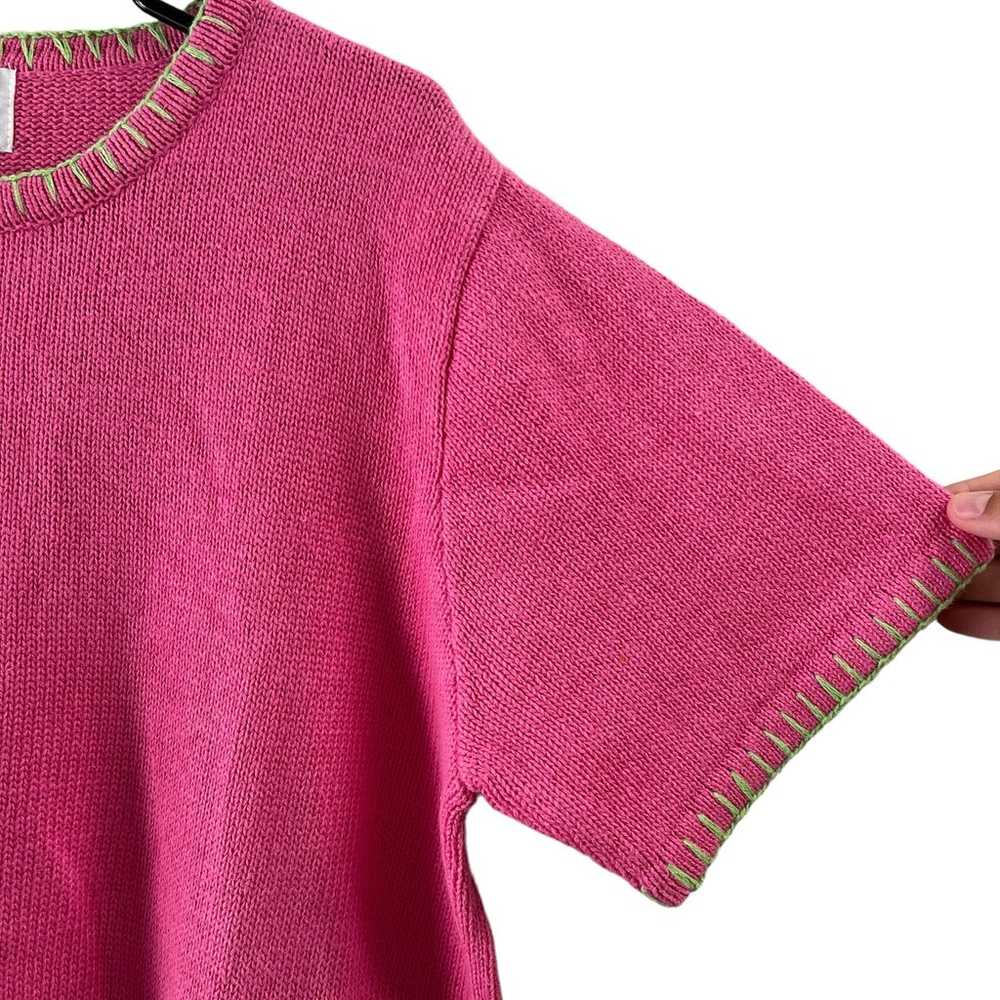 Vintage pink flamingo embroidered sweater - image 3