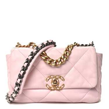 CHANEL Lambskin Quilted Medium Chanel 19 Flap Lig… - image 1