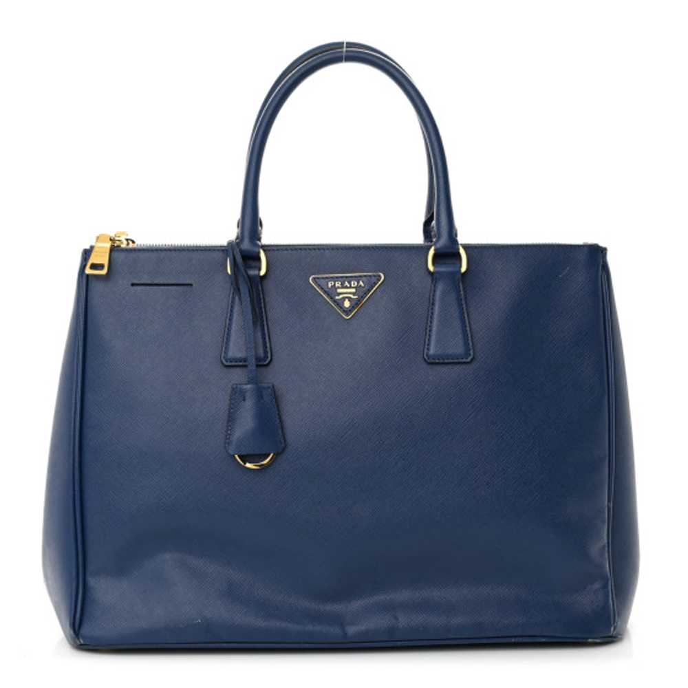 PRADA Saffiano Large Galleria Double Zip Tote Blu… - image 1