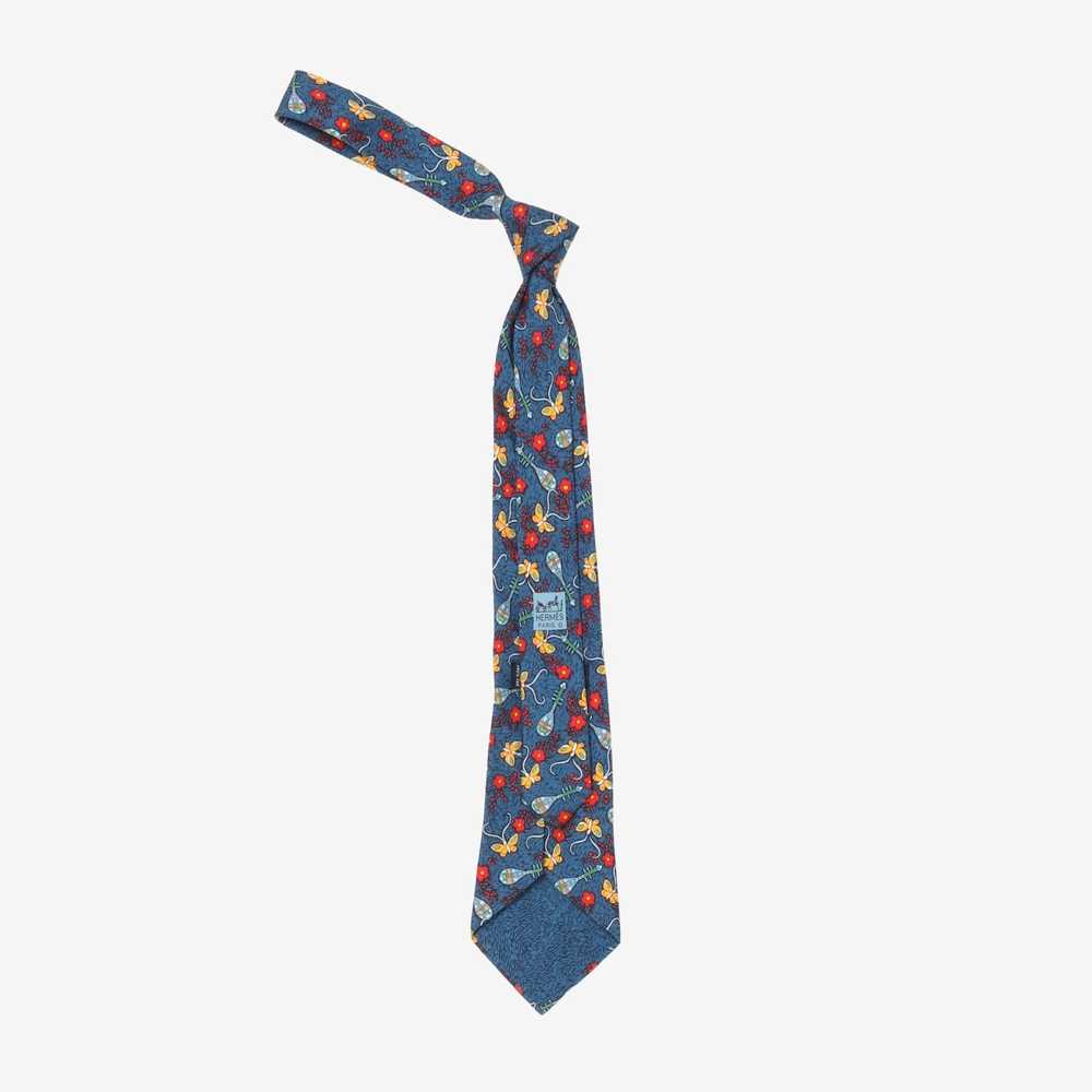 Hermes Patterned Silk Tie - image 2