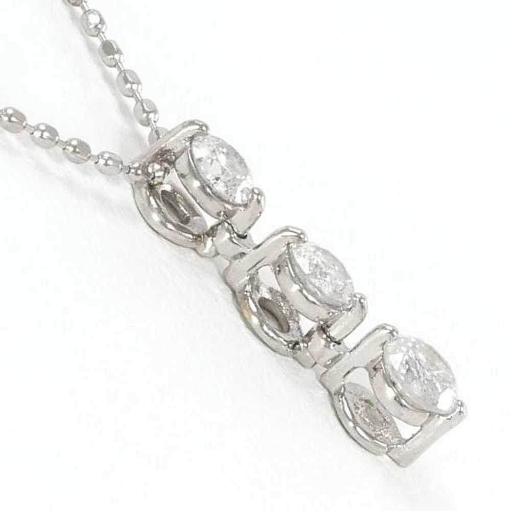 Other Other K18 White Gold Diamond Necklace 40cm … - image 2