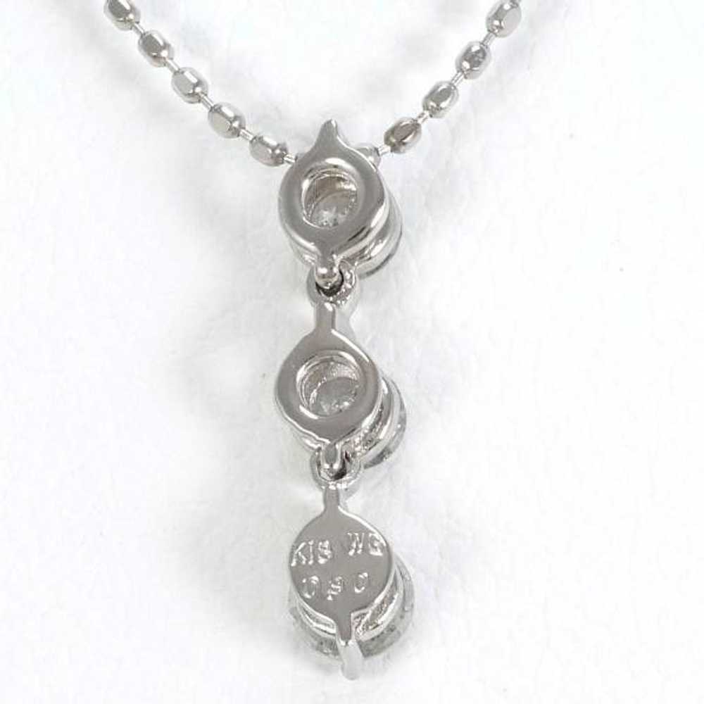 Other Other K18 White Gold Diamond Necklace 40cm … - image 4