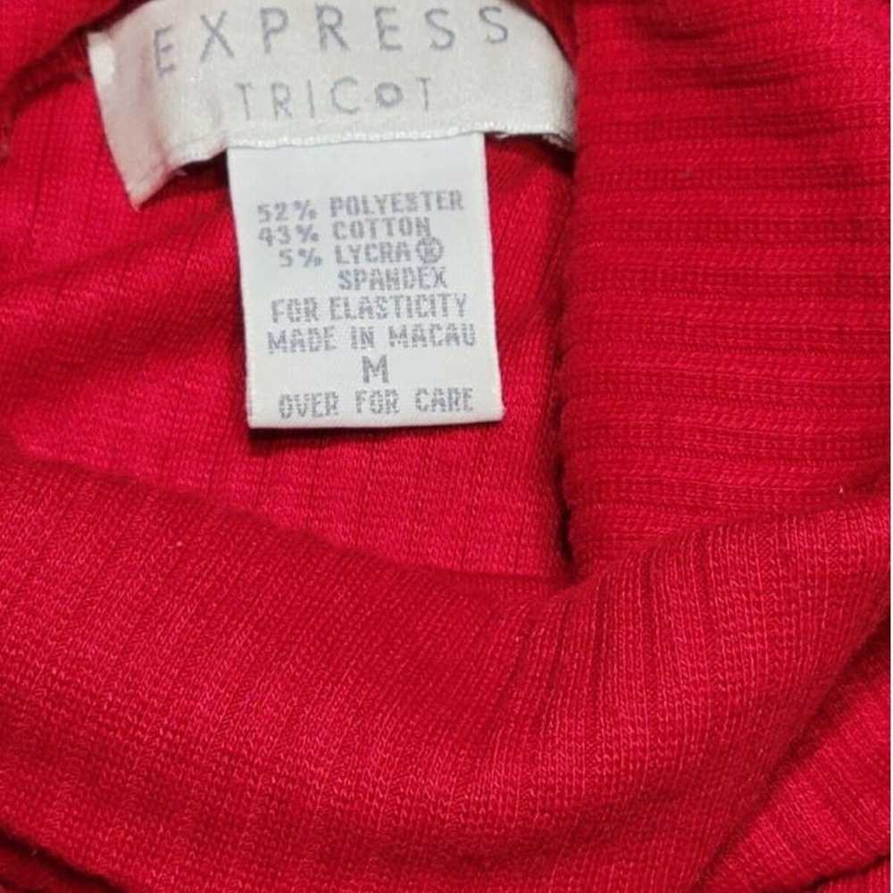 Vintage Express Tricot Top Sweater Womens Med Red… - image 2