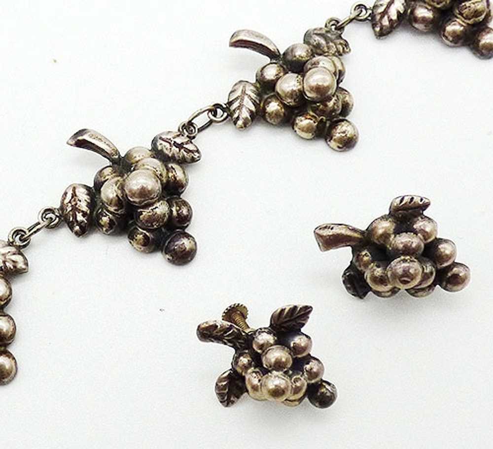 Mexican Sterling Grapes Links Bracelet Set - image 2